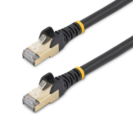 StarTech.com CAT6a - 10Gbit/s Ethernetkabel Cat.6a, 1m, Schwarz Patchkabel, A RJ45 STP Stecker, B RJ45, PVC