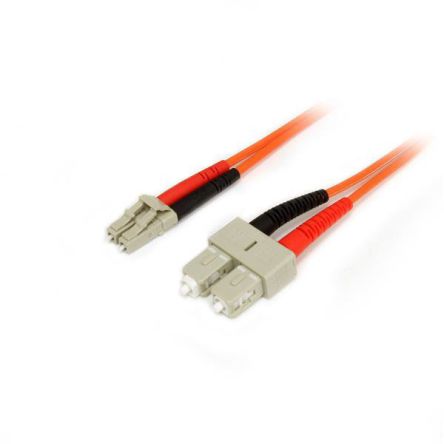 StarTech.com Startech LC To SC Duplex Multi Mode OM2 Fibre Optic Cable, 50/125μm, Orange, 1m
