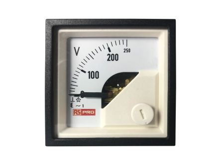 RS PRO Analoges Voltmeter AC Analog-Anzeige / 0,01, 45mm, 45mm, 54 (<30 A) Mm, 72 (30 → 60 A) Mm