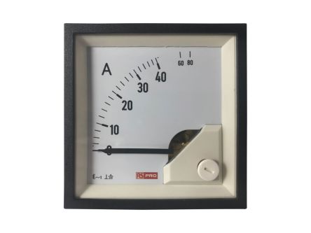 RS PRO Amperímetro Analógico De Panel AC, Valor Máx. 80 (Input)A, 1 %, Dim. 68mm X 68mm