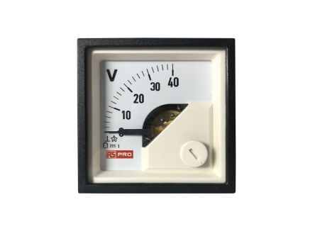 RS PRO Amperemeter DC Drehspule, 45mm X 45mm T. 54 (<30 A) Mm, 72 (30 → 60 A) Mm / 1 %