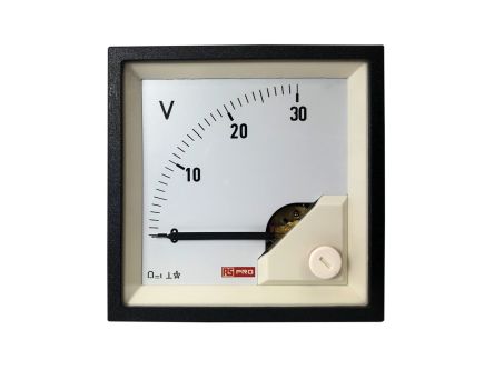 RS PRO Analogue Panel Ammeter DC, 68mm X 68mm, 1 % Moving Coil