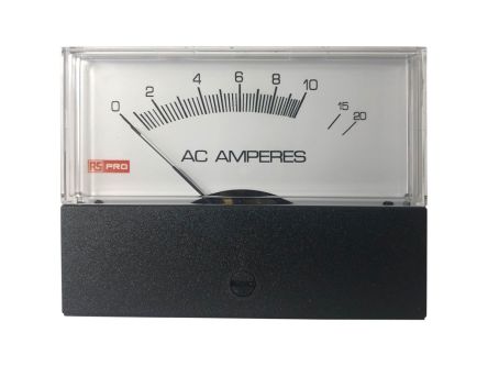 RS PRO Amperemeter 20 (Input)A AC, 74mm X 76mm T. 45.7mm, 0 → 20 (Input)A / ±1,5 %