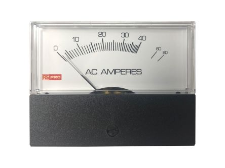RS PRO Analogue Panel Ammeter 80 (Input)A AC, 76mm X 74mm, ±1.5 %