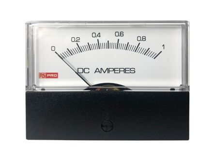 RS PRO Amperemeter 1 (Input)A DC Drehspule, 74mm X 76mm T. 45.7mm, 0 → 1 (Input)A / ±1,5 %