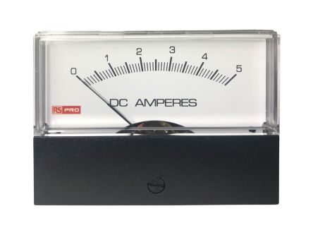 RS PRO Amperemeter 5 (Input)A DC Drehspule, 74mm X 76mm T. 45.7mm, 0 → 5 (Input)A / ±1,5 %