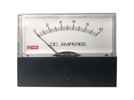 RS PRO Amperemeter 10 (Input)A DC Drehspule, 74mm X 76mm T. 45.7mm, 0 → 10 (Input)A / ±1,5 %