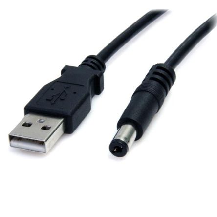 Startech USB线, USB A公插转2.1mm 直流电源公插, 0.9m长, USB 2.0