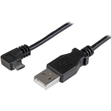 Startech USB线, USB A公插转Micro USB B公插, 2m长, USB 2.0, 黑色