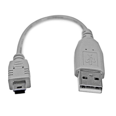 StarTech.com Cable USB 2.0, Con A. USB A Macho, Con B. Mini USB B Macho, Long. 15cm, Color Gris