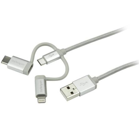 StarTech.com USB-Kabel, USBA / Lightning, USB B, USB C, 1m USB 2.0 Silber