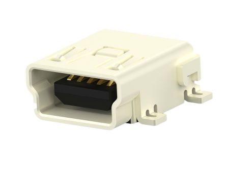 TE Connectivity Right Angle, SMT, Socket Type Mini B 2.0 USB Connector