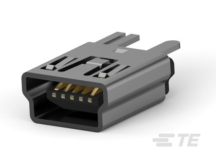 TE Connectivity Conector USB 1734753-1, Hembra, Ángulo Recto, Montaje En Orificio Pasante, Versión 2.0, 1.0A