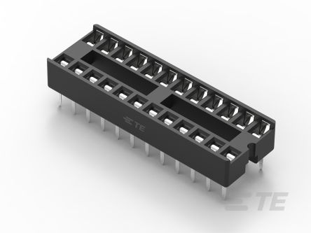 TE Connectivity DIL-Sockel, 24-Pin Durchsteck Zinn, Raster 2.54mm Leiter