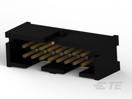 TE Connectivity Leiterplatten-Stiftleiste Stecker Gerade, 16-polig / 2-reihig, Raster 2.54mm, 1A, Ummantelt
