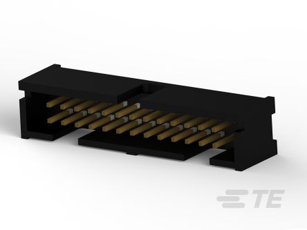 TE Connectivity Leiterplatten-Stiftleiste Stecker Gerade, 26-polig / 2-reihig, Raster 2.54mm, 1A, Ummantelt