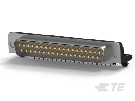 TE Connectivity Sub-D Steckverbinder Stecker Abgewinkelt, 37-polig, Durchsteckmontage Lötanschluss