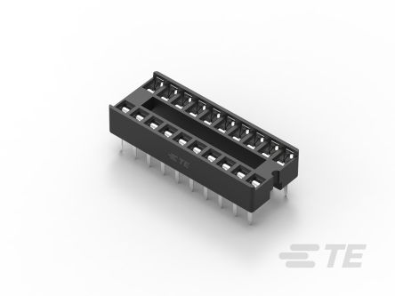 TE Connectivity DIL-Sockel, 20-Pin Durchsteck Zinn, Raster 2.54mm Leiter