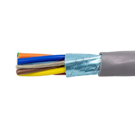 Alpha Wire Cable De Control Apantallado De 8 Núcleos, Ø Ext. 6.27mm, 300 V, Funda De PVC