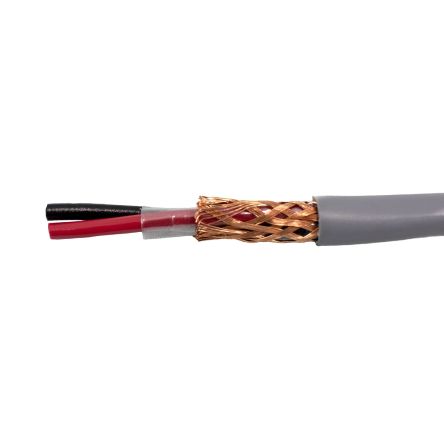 Alpha Wire Câble De Commande Blindé 300 V, 2 X 0,33 Mm², 22 AWG, Gaine PVC Gris
