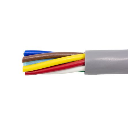 Alpha Wire Steuerkabel, 8-adrig X 0,56 Mm² Grau, 20 AWG
