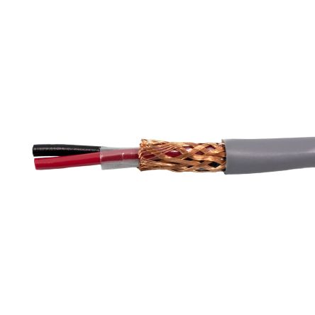 Alpha Wire Control Cable, 2 Cores, 0.14 Mm², Military, Screened, Grey PVC Sheath, 26 AWG
