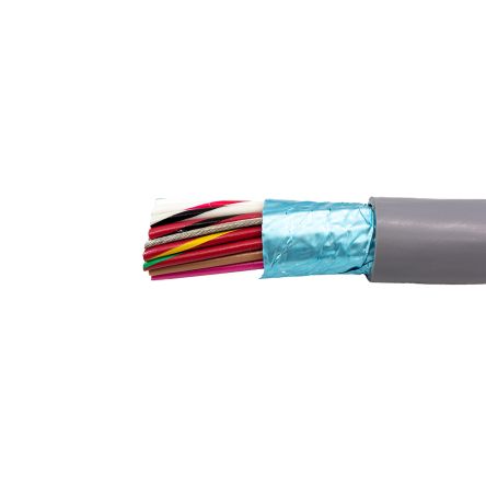 Alpha Wire Cable De Control Apantallado De 25 Núcleos, Ø Ext. 8.92mm, 300 V, Funda De PVC