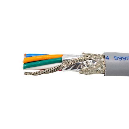 Alpha Wire Cable De Control Apantallado De 9 Núcleos, Ø Ext. 6.71mm, 300 V, Funda De PVC
