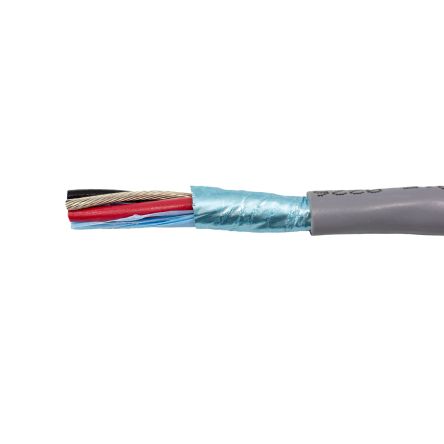 Alpha Wire M14328 Datenkabel 0,25 Mm² Ø 3.38mm Folie Schirmung PVC Isoliert Schwarz