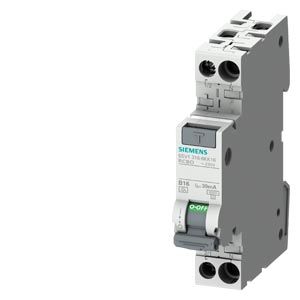 Siemens RCBO Sentron 5SV1316 FI/LS-Schalter 16A, 1P+N-polig Typ C, Empfindlichkeit 30mA, DIN-Schienen-Montage