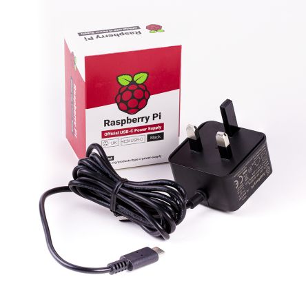 Raspberry Pi 5,1 V Netzteil, 1.5m, Schwarz, USB Typ C, UK-Netzstecker, 3000mA