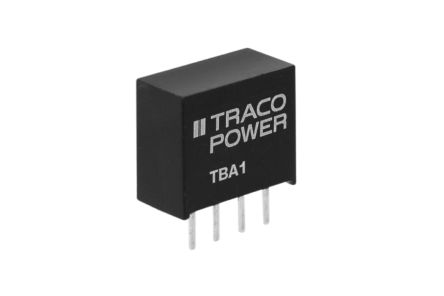 TRACOPOWER TBA 1 DC-DC Converter, 5V Dc/ 200mA Output, 2.97 → 3.63 V Dc Input, 1W, Through Hole, +85°C Max Temp
