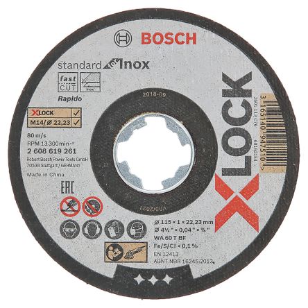 Bosch Disco De Corte De Óxido De Aluminio, Ø 125mm X 1.6mm, RPM Máx. 80m/s