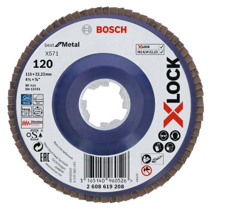 Bosch Fächerschleifscheibe Ø 115mm, Korngröße 120