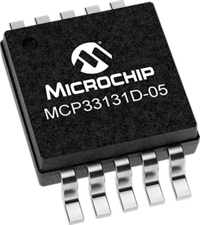 Microchip 16 Bit ADC MCP33131D-05-E/MS, 500ksps MSOP, 10-Pin