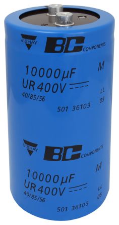 Vishay 501 PGM-ST, Schraub Aluminium-Elektrolyt Kondensator 10000μF ±20% / 400V Dc, Ø 90mm X 146mm, +85°C