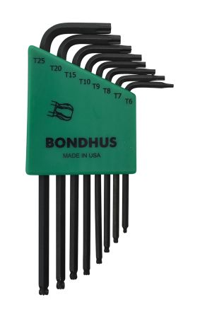 Bondhus 8-Piece Torx Key Set, L Shape, Long Arm