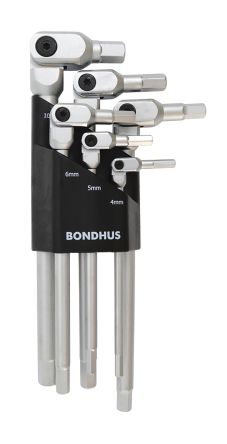 Bondhus Metrisch Innensechskant-Schlüssel, Satz 6-teilig 4 → 10mm L-Form Lang