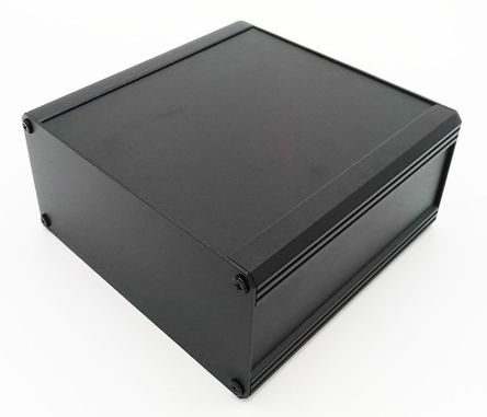 RS PRO 挤制铝散热片箱, 外部尺寸200 x 200 x 130mm, IP40, 黑色