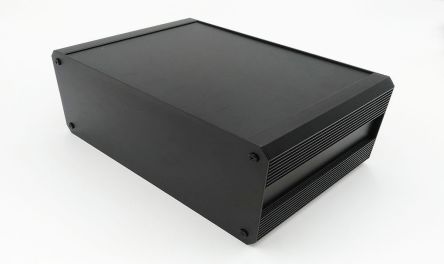 RS PRO 挤制铝散热片箱, 外部尺寸400 x 300 x 130mm, IP40, 黑色