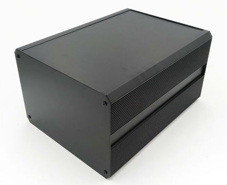 RS PRO 挤制铝散热片箱, 外部尺寸400 x 300 x 219mm, IP40, 黑色