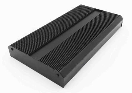 RS PRO Caja Para Disipador De Calor De Aluminio Extruido Negro, 399 X 219 X 50mm, IP40