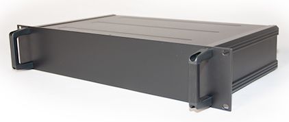 RS PRO 工控机箱, 黑色, 铝制外壳, 1U, 425 x 425 x 39.6mm