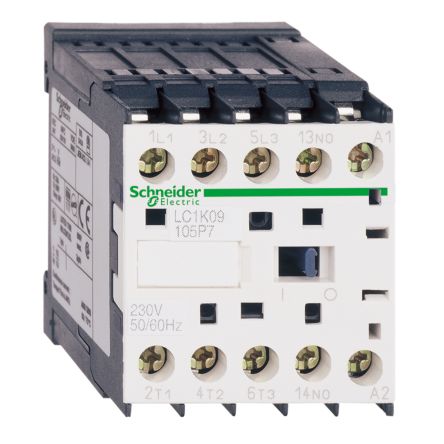 Schneider Electric Contattore, Serie LC1K, 3 Poli, 3 NA, 6 A, 3 KW, Bobina 24 V C.a.