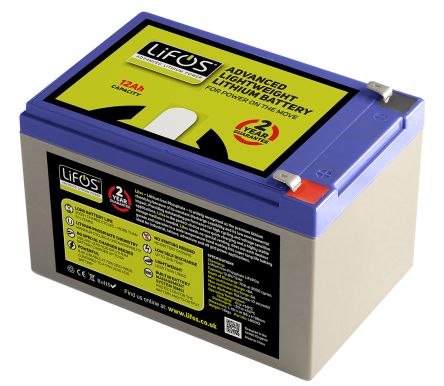 LiFOS Batteria Ricaricabile, 12.8V, 12Ah, Fosfato Di Litio