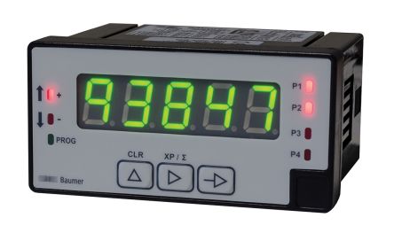 Baumer Contador De Frecuencia, Pulso, Tiempo, Con Display LED De 5 Dígitos, 100 → 300 V Dc, 85 → 265 V Ac