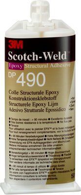 3M Adesivo Epossidico Scotch-Weld DP490, Col. Nero, Doppia Cartuccia Da 50 Ml