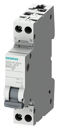 Siemens 5SV6016 AFDD Brandschutzschalter Typ B, 2-polig 16A 230V, Abschaltvermögen 6 KA SENTRON DIN-Schienen-Montage