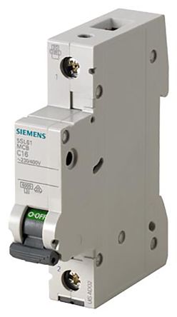 Siemens Disjoncteur 1P, 16A, Pouvoir De Coupure 6 KA, Montage Rail DIN