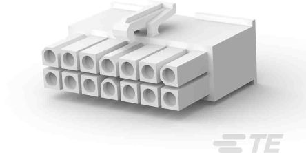 TE Connectivity Mini-Universal MATE-N-LOK Leiterplattensteckverbinder Gehäuse Stecker 4.14mm, 14-polig / 2-reihig,